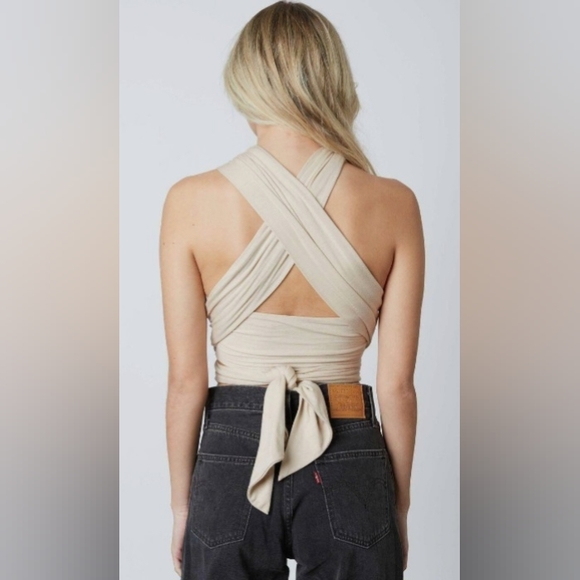 Criss Cross Top in beige one (one size) - Picture 2 of 3